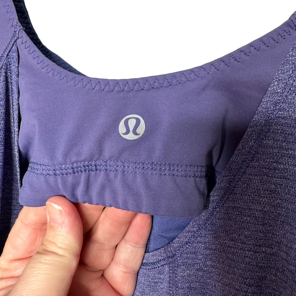 Lululemon Run Times Heathered Cadet Blue Cinch Tank - Picture 5 of 7